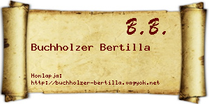 Buchholzer Bertilla névjegykártya
